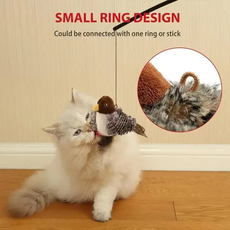 Sound Bird Toy Cat Feather Toys Cat Feather Toys Interactive Cat Toy with Sounds Sound Toys Cricket, Bird, Hedgehog, Mouse