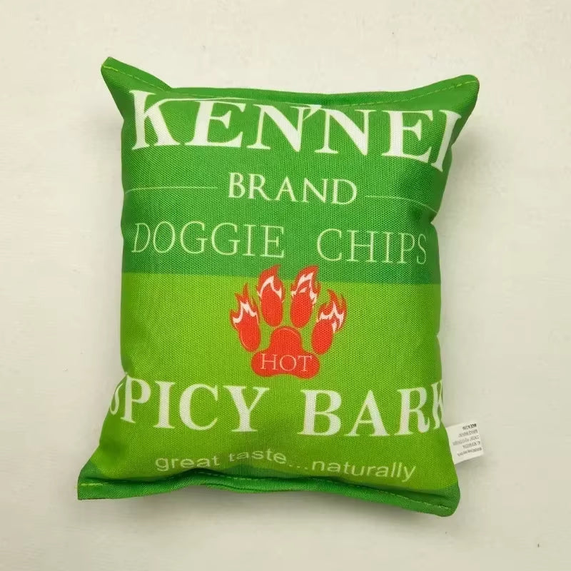 Potato Chip Bag Funny Dog Toys Plush Squeaker Food Toy for Small Medium Dogs Interactive Squeaky Chew Puppy Toys